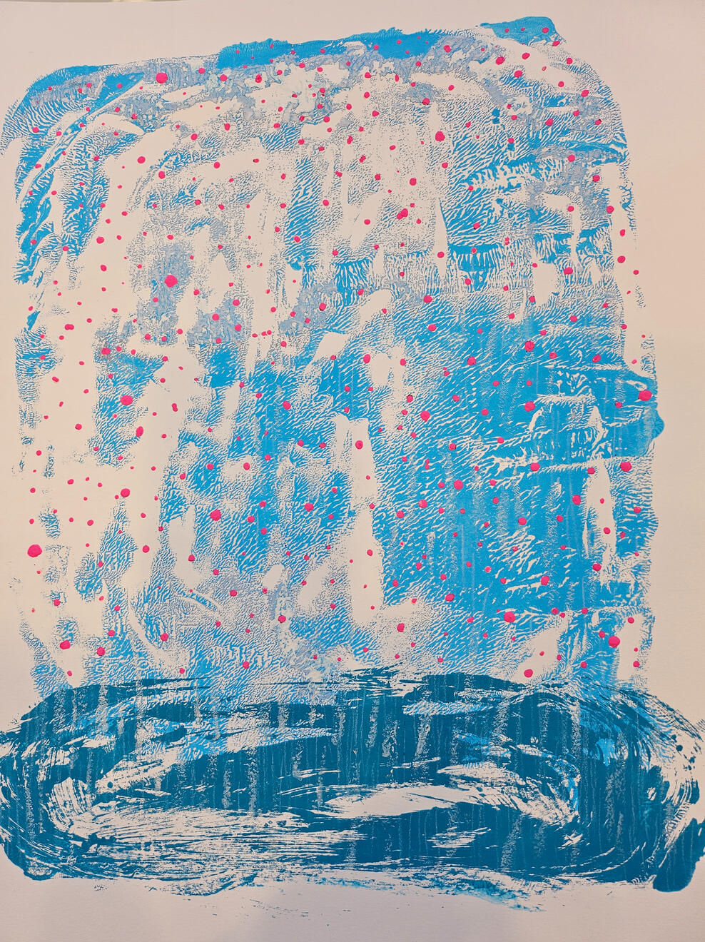 Anxiety I: 14x17 Acrylic, Oil stick, and Charcoal pencil on paper